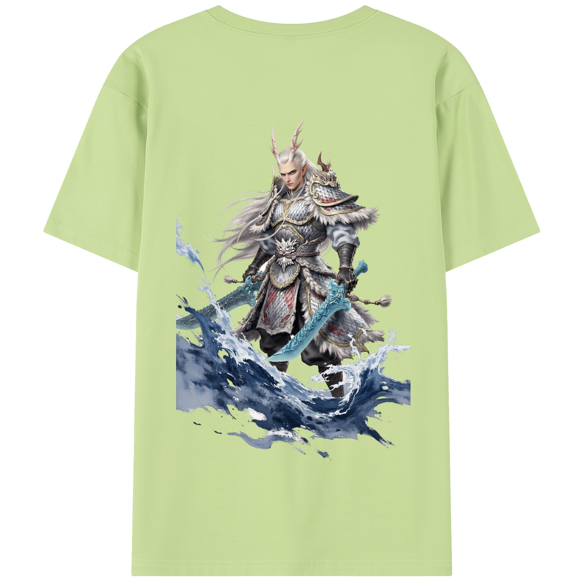（画像用） Ne Zha 2 ナタ 魔童の大暴れ 綿100％半袖Tシャツ（背面プリント）